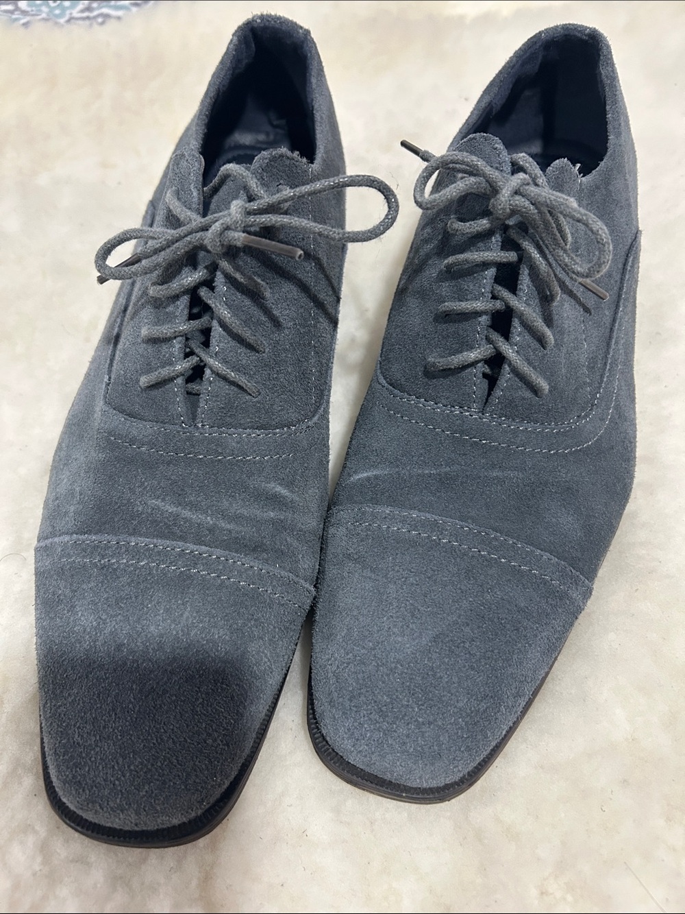 Joseph Abboud Grey Suede Oxford Dress Shoes
